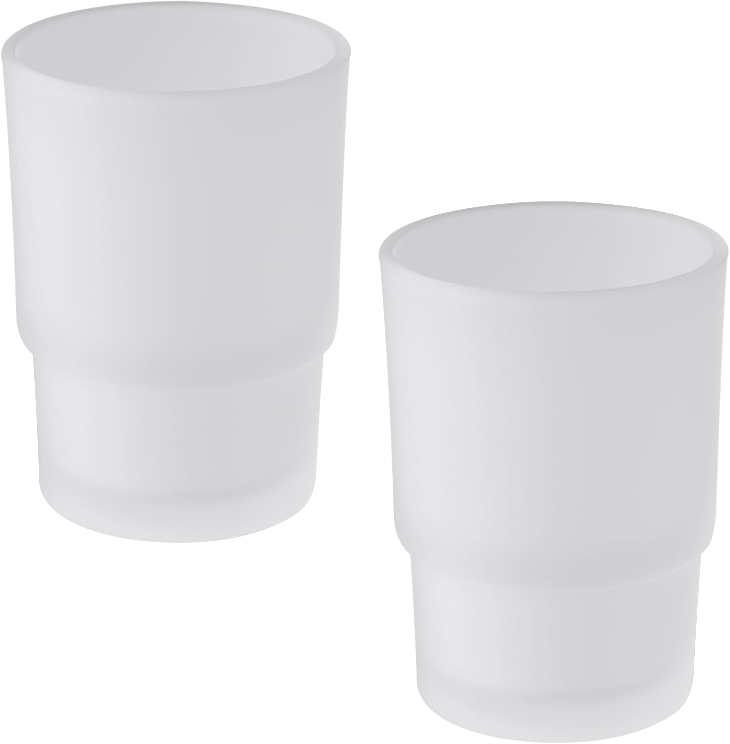 Glass Tumbler Cap 2 Pack, Frosted Bathroom Rinsing and Mouthwash Cup, Toothbrush & Toothpaste Holder & Drinking for Glassware