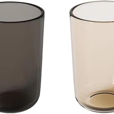Translucent cup(Set of 2) - Reusable Drinking Glasses - Dishwasher Safe Tumbler - Toothbrush Organizer - Bathroom Tumbler Cup (Black & Teal)