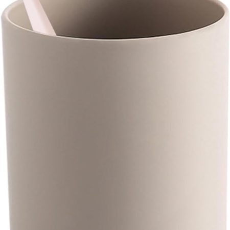 Bathroom Toothbrush Holder Cups, White Plastic Drinking Cups Mouthwash Cup Reusable Water Cup Bathroom Storage for Home Travel, 300ml (Coffee)