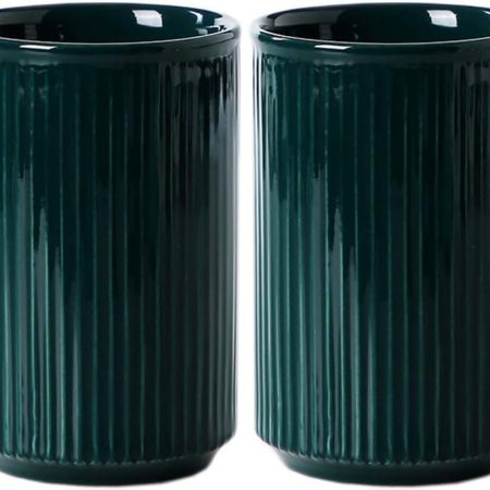 2pcs Vertical Stripes Porcelain Tumbler Cup,Tooth-Brushing Cup for Bathroom.
