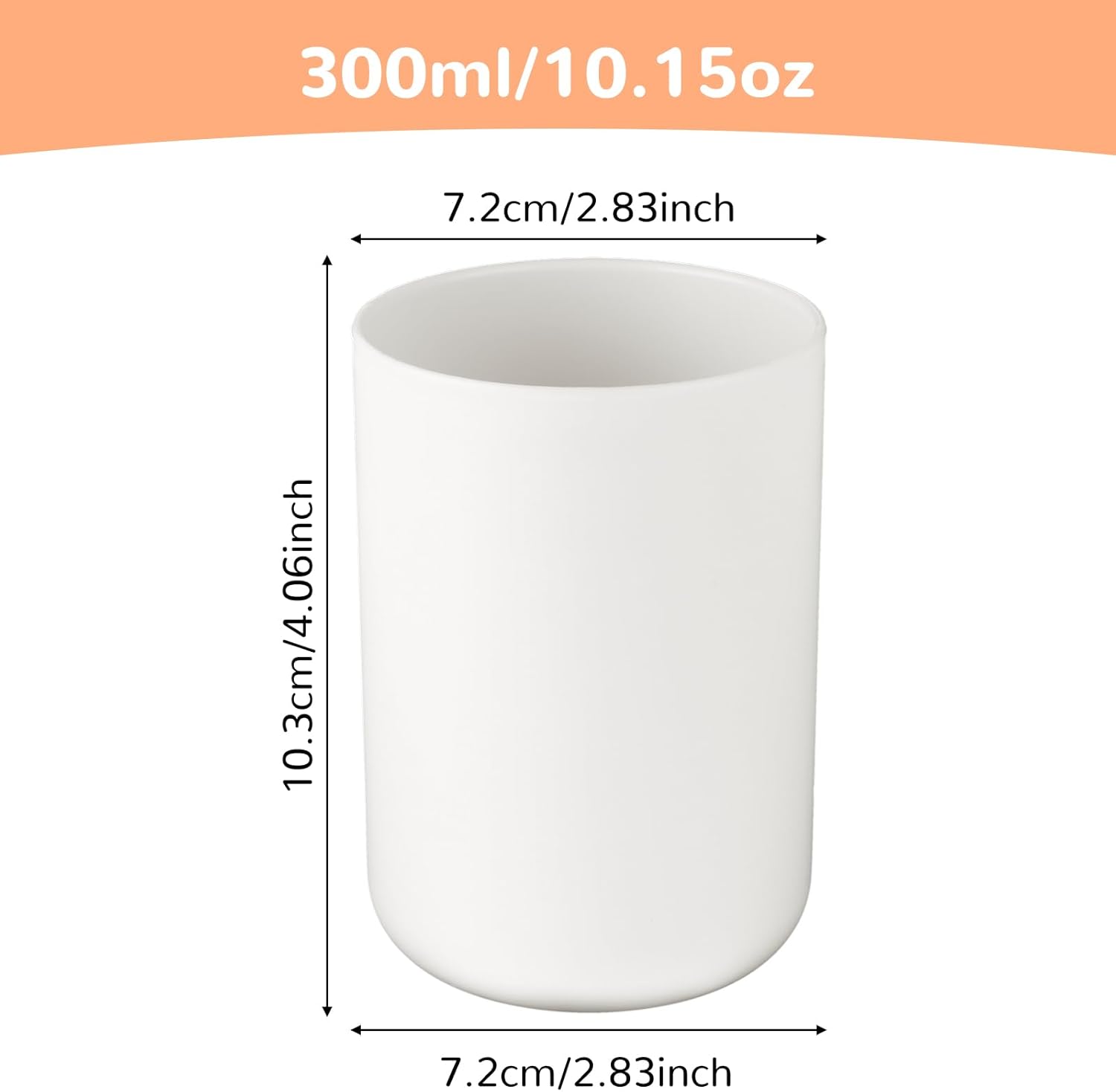 2Pcs Unbreakable Bathroom Tumbler, Dishwasher Safe Drink Cup, Mouthwash Cups, Easy to Clean (White) - Image 2