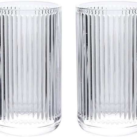 2 Pcs Glass Tumbler Cup,Toothbrush Holder, Bathroom Cups, 13 oz
