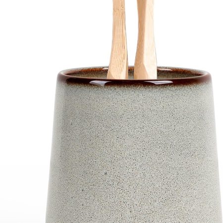 Ceramic Toothbrush Holder, 12 oz Toothpaste Holder Bathroom Cup, Tooth Brush Holder for Vanity Countertop, Organizer Storage for Cosmetic, Makeup, Office Pencils, Kiln-Glazed